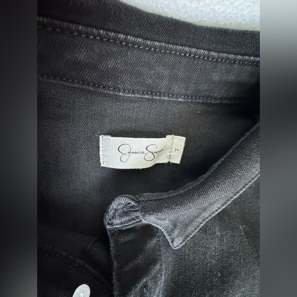Jessica Simpson Black Denim Jeans Jumpsuit. - Picture 5 of 12